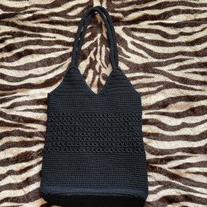 Limited Black crochet shoulder bag
